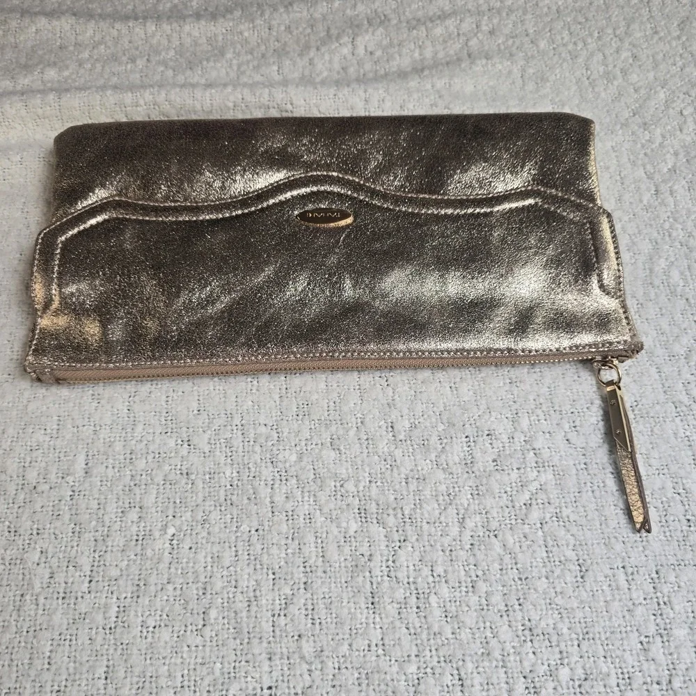 TAHARI Women's Clutch Handbag Evening Purse Wallet Gold Sequin Zipper Top Pocket